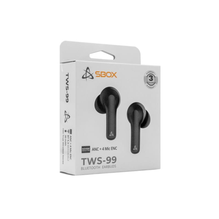 SBOX EB-TWS99-B, Bluetooth slúchadlá, blk