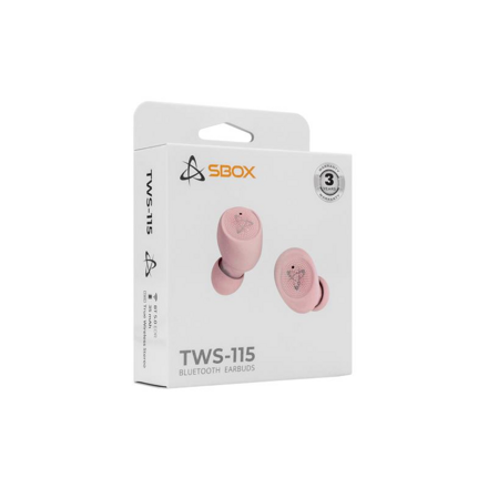 SBOX EB-TWS115-P, Bluetooth slúchadlá, pink