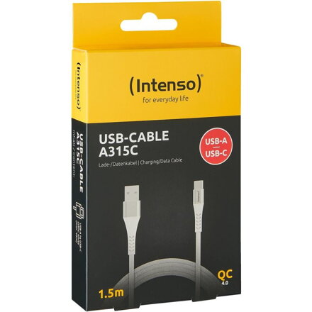 INTENSO A315C, Kábel USB 2.0-TypeC, 1,5m, biely