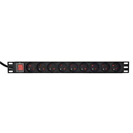 GEMBIRD EG-PDU-9F2F, Rozvodný panel, 9x FR, 1U