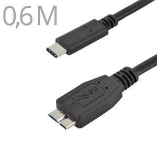 CABLE KU31CMB06BK USB3.1 Typ C/male - USB 3.0 Male