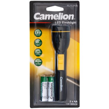 CAMELION Baterka 1LED FL1L2AAB2R6P, čierna