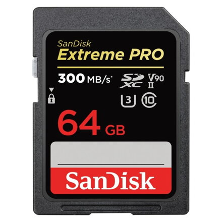 SanDisk Extreme PRO SD karta, 64 GB, SDXC, UHS-II