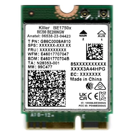 INTEL Killer Wi-Fi 7 BE1750kit M.2 2230 Modul