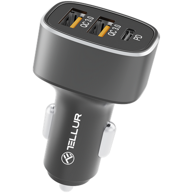 Tellur FCC9 Car Charger, 56W, 9A (2xQC3.0 + PD20W)