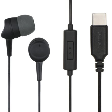 HAMA Sea II, Slúchadlá do uší USB-C, čierne