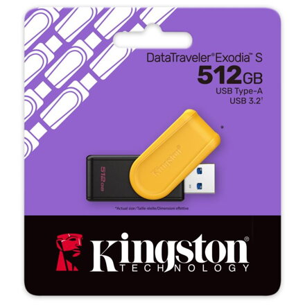KINGSTON DataTraveler EXODIA S, 512GB, čie/žlt