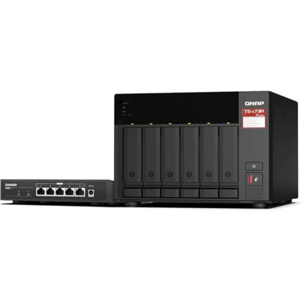 QNAP TS-673A-SW5T, NAS Server 6xHDD+Switch