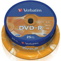 DVD - R Verbatim 4.7GB 16x CAKE 25pcs printable
