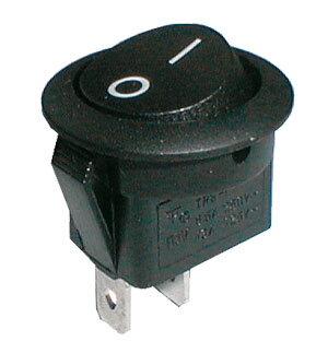 Přepínač kolébkový kul.  2pol./2pin  ON-OFF 250V/6A černý