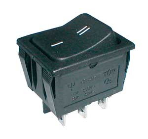 Přepínač kolébkový   2pol./6pin  ON-ON 250V/15A černý