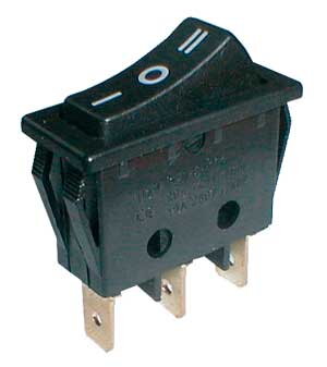 Přepínač kolébkový    3pol./3pin (ON)-OFF-(ON) 250V/15A černý