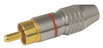 Konektor CINCH kabel kov nikl pr.6mm červený