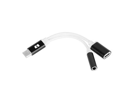 Adaptér REBEL USB-C na JACK 3,5mm (pre počúvanie hudby) + USB-C (nabíjanie)