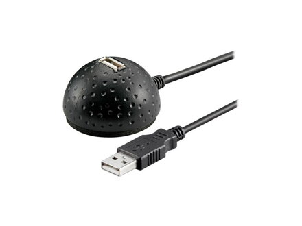 Kabel USB 2.0 prodlužovací s podstavcem na stůl, černý