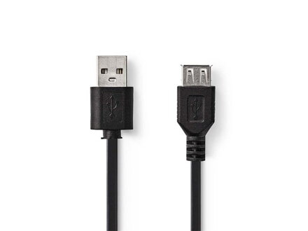 Kábel 1x USB 2.0 A konektor - 1x USB 2.0 A zdierka 0.2m NEDIS CCGP60010BK02