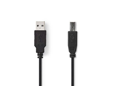 Kábel 1x USB 2.0 A konektor - 1x USB 2.0 B zdierka 3m NEDIS