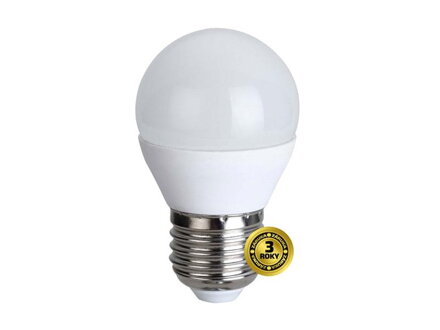 LED žárovka, miniglobe, 6W, E27, 3000K, 420lm