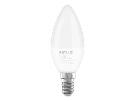 Žiarovka LED E14 6W C37 biela teplá RETLUX RLL 426