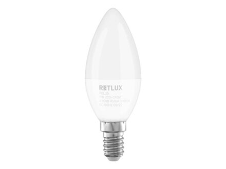 Žiarovka LED E14 5W C37 biela teplá RETLUX REL 35 4ks