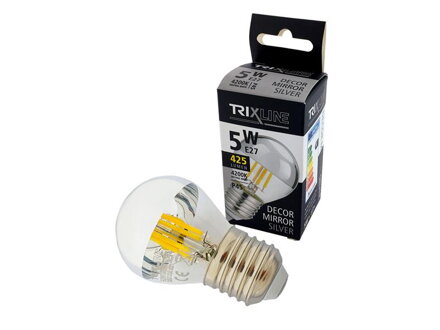 Žiarovka LED E27 5W biela prírodná TRIXLINE Decor Mirror P45 Silver