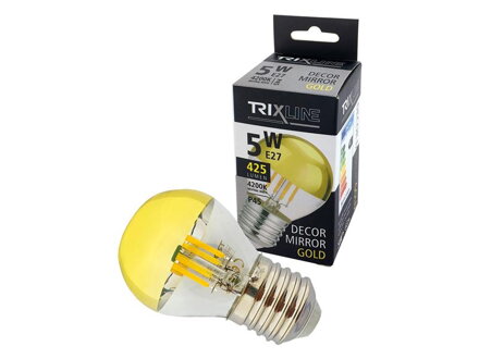 Žiarovka LED E27 5W biela prírodná TRIXLINE Decor Mirror P45 Gold