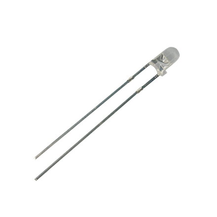 LED 3mm, žlutá (590nm), svítivost 2500 mcd, 30°, čirá, IF=20mA, VF=2.2V