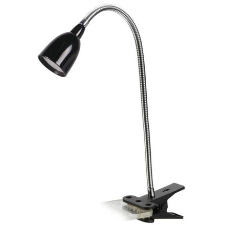LED stolní lampička, 2.5W, 3000K, clip, černá barva