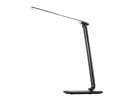 LED stolní lampička stmívatelná, 9W, volba teploty světla, černý lesk