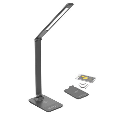 Lampa LED SOLIGHT s bezdrátovým nabíjením, šedá WO55-G