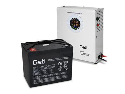 Zdroj záložný GETI GEP501 sinus 500W nástenný + baterie 70Ah