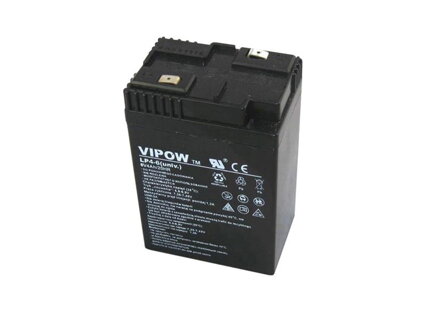 Baterie olověná   6V/ 4.0Ah  VIPOW bezúdržbový akumulátor