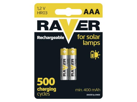 Baterie AAA(R03) nabíjecí RAVER solar 400mAh