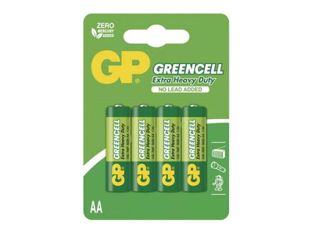 Batérie AA (R6) Zn-Cl GP Greencell  4ks