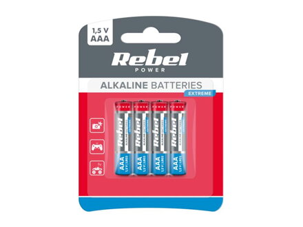 Batéria AAA (R03) alkalická REBEL EXTREME Alkaline Power 4BP BAT0096B