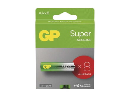 Batérie AA (R6) alkalická GP Super 8ks