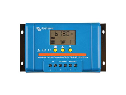 Solárny regulátor PWM Victron Energy BlueSolar-Light DUO 20A LCD a USB 12V/24V