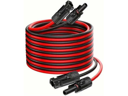 Solárny kábel 4mm2, červený+čierny s konektormi MC4, predĺženie 5m