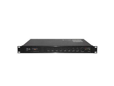 Zosilňovač SHOW PAX-240, rack, 240W / 4Ω / 70V / 100V, 5 kanálový zmiešavač