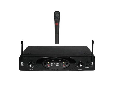 Mikrofón bezdrôtový SHOW RUD-802R / 1 x U-899H, dvojkanálová súprava, UHF