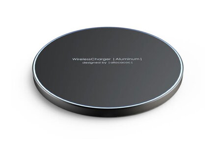 Nabíjačka bezdrôtová POWERCUBE WIRELESS CHARGER ALUMINIUM GREY
