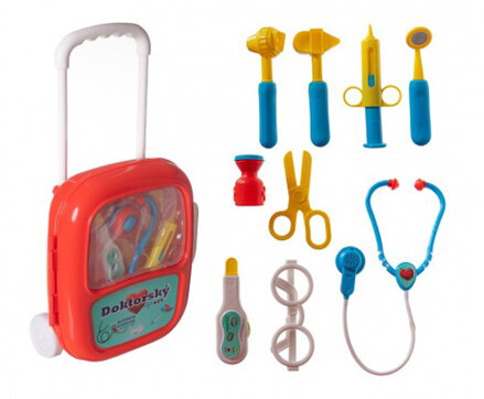 Detský doktor TEDDIES sa stetoskopom v kufríku