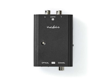 Prevodník 2x CINCH - 1x TOSLINK NEDIS ACON2508BK