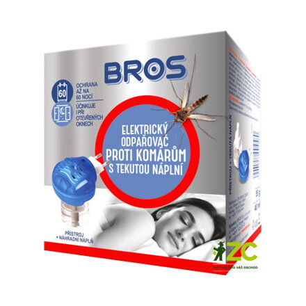 Odpudzovač komárov BROS s tekutou náplňou 40 ml (60 nocí)