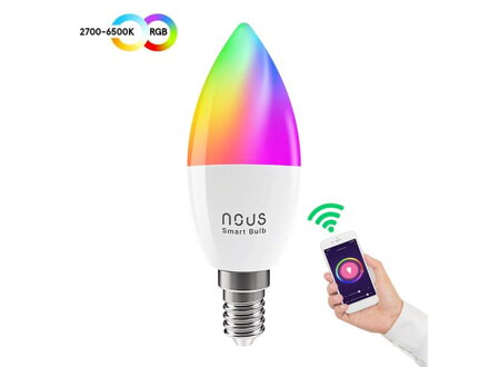 Smart žiarovka LED E14 4.5W RGB NOUS P4 WiFi Tuya