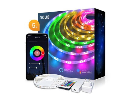 Smart LED pásik 12V 40LED/m IP65 24W RGB NOUS F1 5m WiFi Tuya