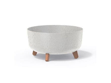 Kvetináč GRACIA LOW ECO WOOD 38cm biely