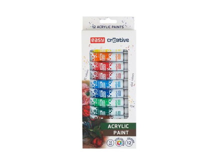 Akrylové farby EASY CREATIVE 12 farieb 12ml