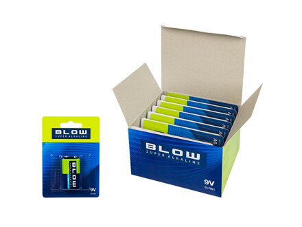 Batéria 9V (6LR61) alkalická BLOW Super Alkaline 10x 1ks / blister