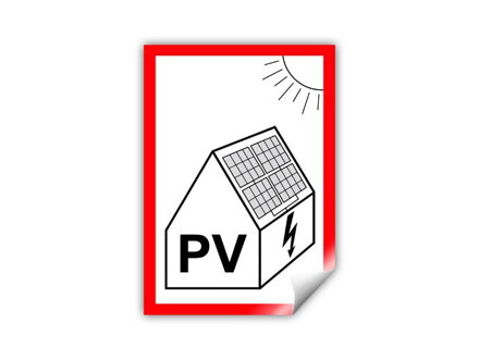 PV symbol na fotovoltaiku 75x105 mm